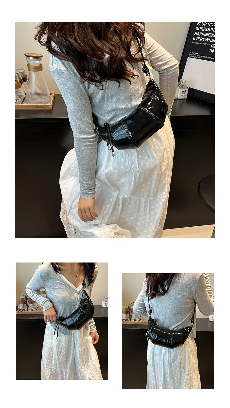 Retro Brown Croc Patch Bag 2025 New Style — feature 9