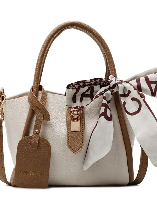 Women Cross-Border Handbag White Beige Houndstooth Tassel - Image 9