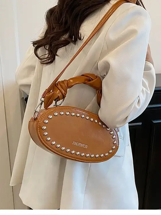 Red Rivets Crossbody Bag for Women - Image 6