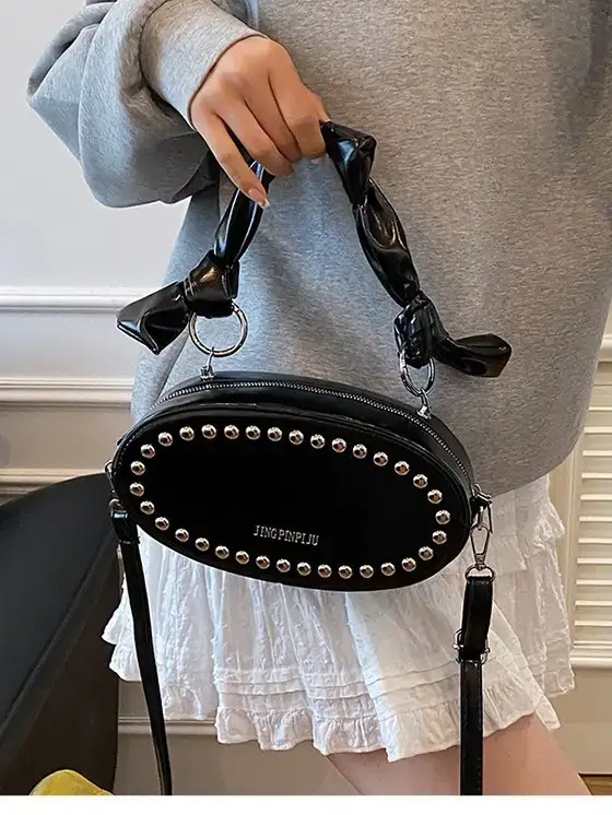 Red Rivets Crossbody Bag for Women - Image 7