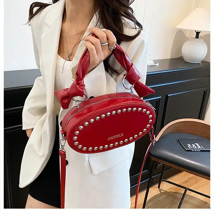 Red Rivets Crossbody Bag for Women — feature 17