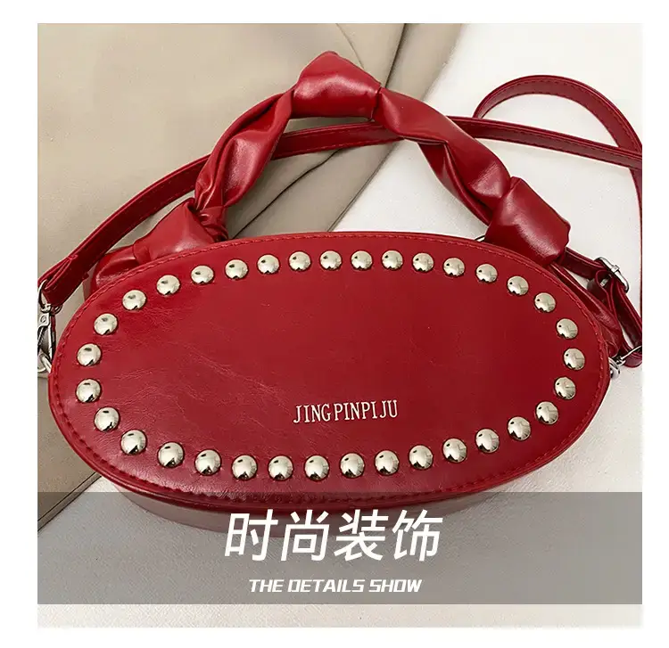 Red Rivets Crossbody Bag for Women — feature 6