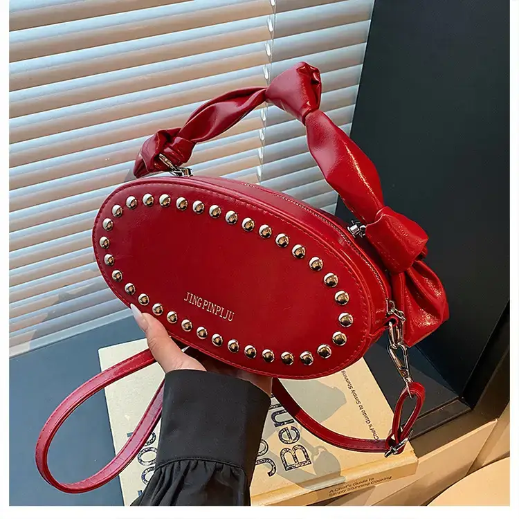Red Rivets Crossbody Bag for Women — feature 9