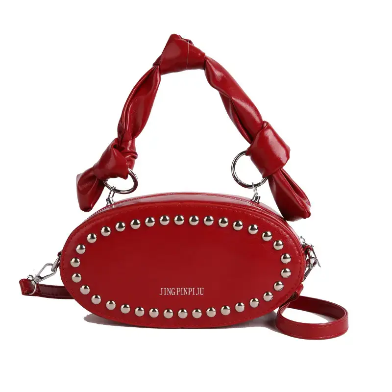 Red Rivets Crossbody Bag for Women - Image 4