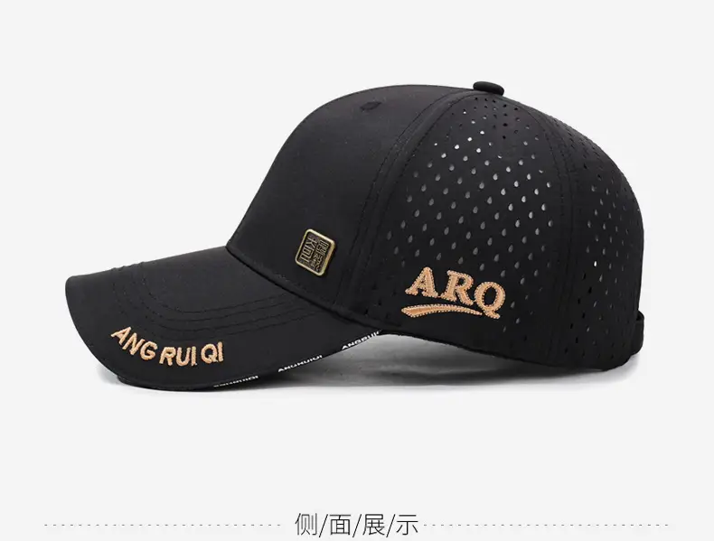 Men's Black Mesh Baseball Cap ANGRUIO — feature 10