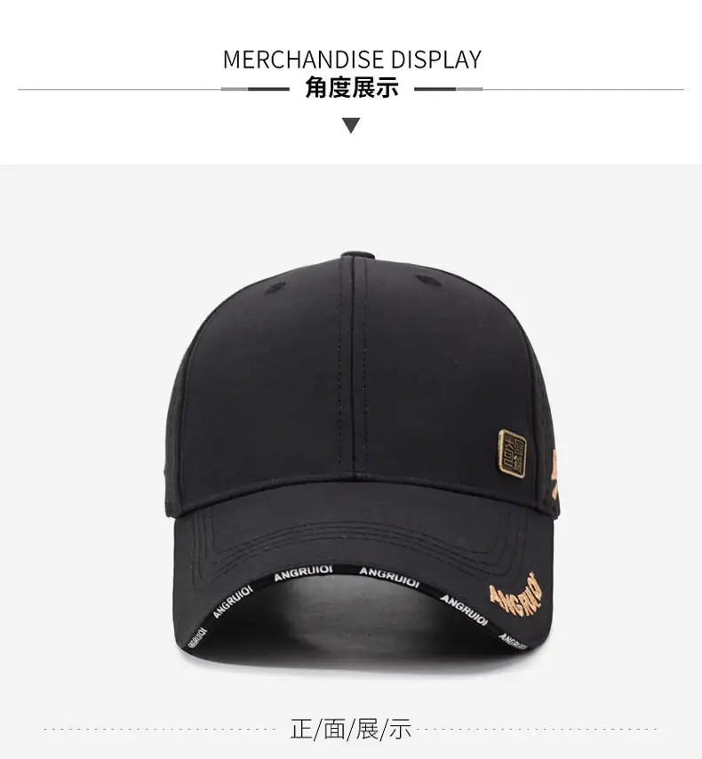 Men's Black Mesh Baseball Cap ANGRUIO — feature 8