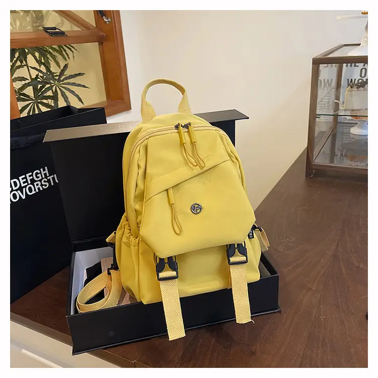 Yellow Multifunctional Shoulder Backpack for Girls - Image 5