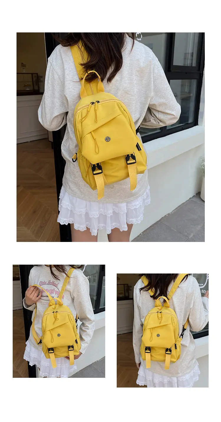 Yellow Multifunctional Shoulder Backpack for Girls — feature 12