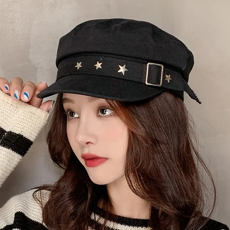 Navy Star Cap Women Autumn Casual Flat Cap - Image 14