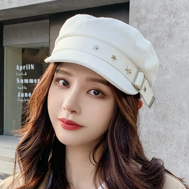 Navy Star Cap Women Autumn Casual Flat Cap - Image 17