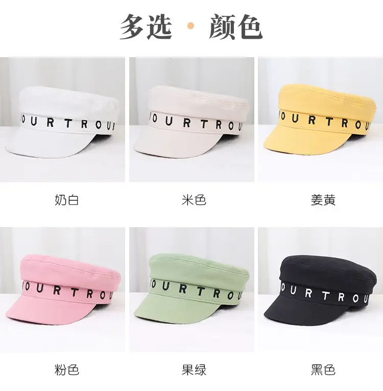 Navy Star Cap Women Autumn Casual Flat Cap — feature 12