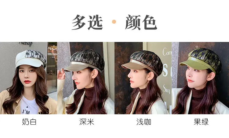 Navy Star Cap Women Autumn Casual Flat Cap — feature 14