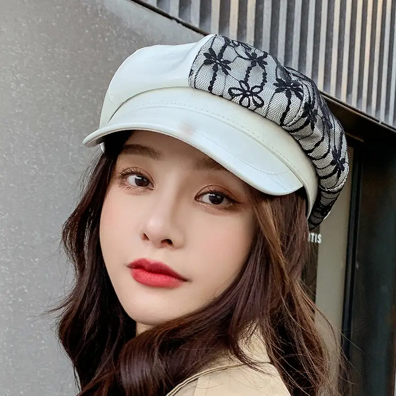Navy Star Cap Women Autumn Casual Flat Cap - Image 7