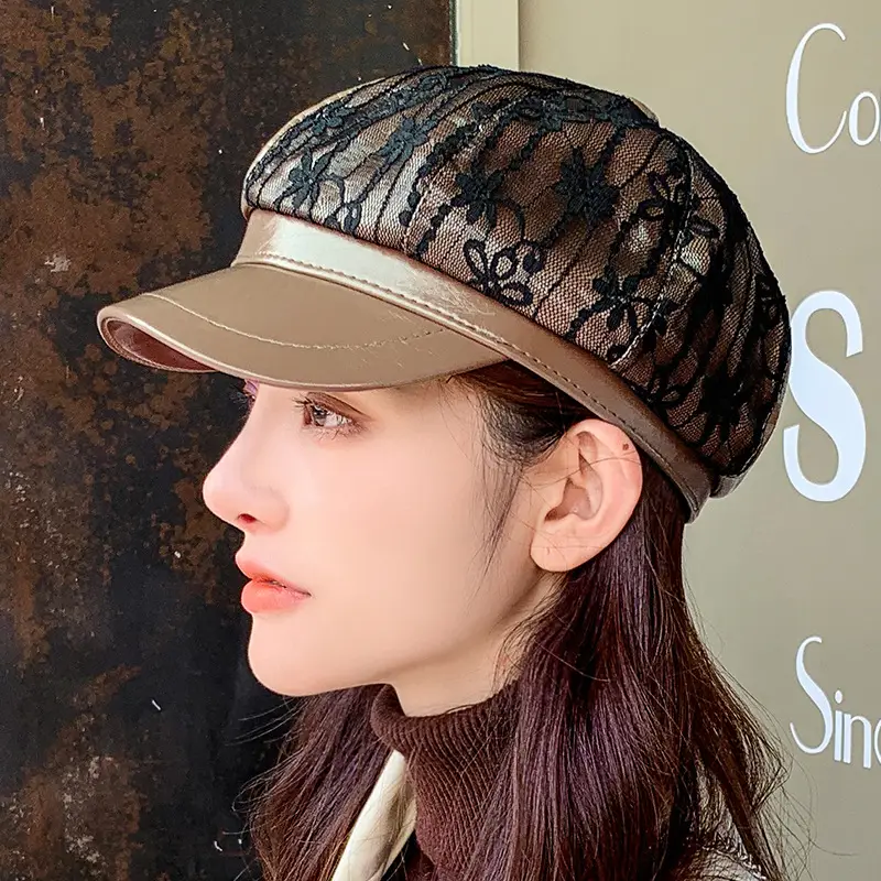 Navy Star Cap Women Autumn Casual Flat Cap - Image 8