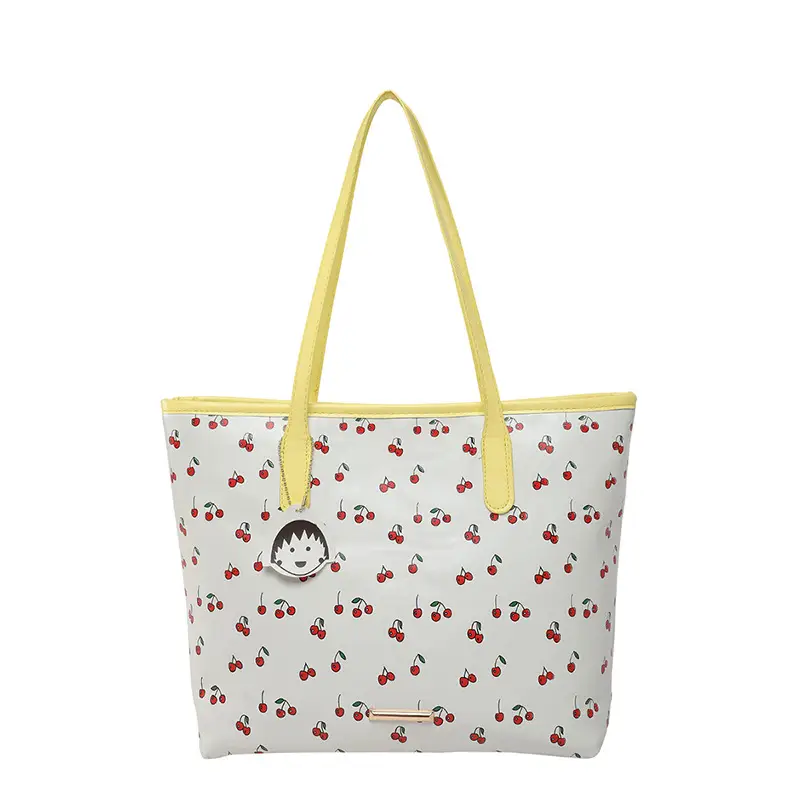 Women Printed Cherry Bag Yellow Handles - Image 7