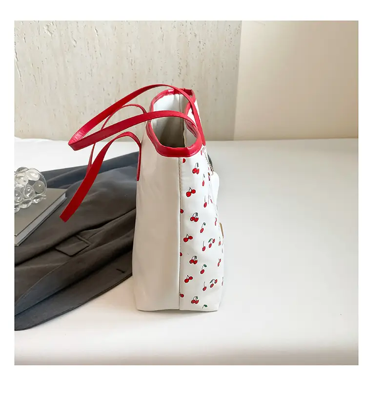 Women Printed Cherry Bag Yellow Handles — feature 10