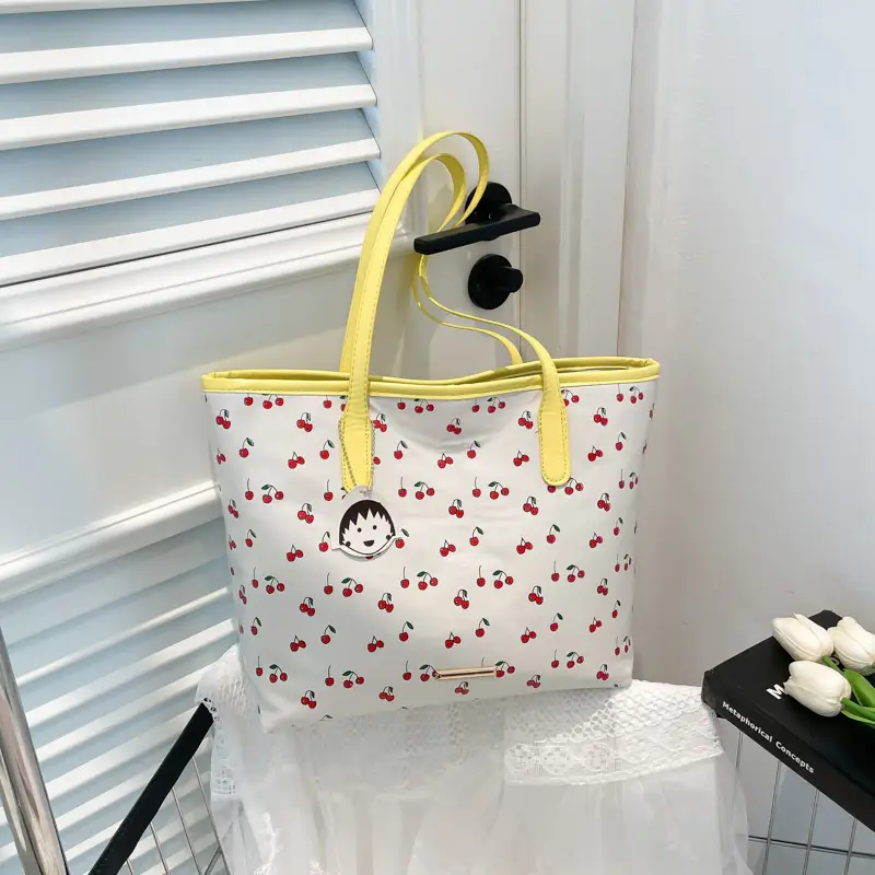 Women Printed Cherry Bag Yellow Handles — feature 15