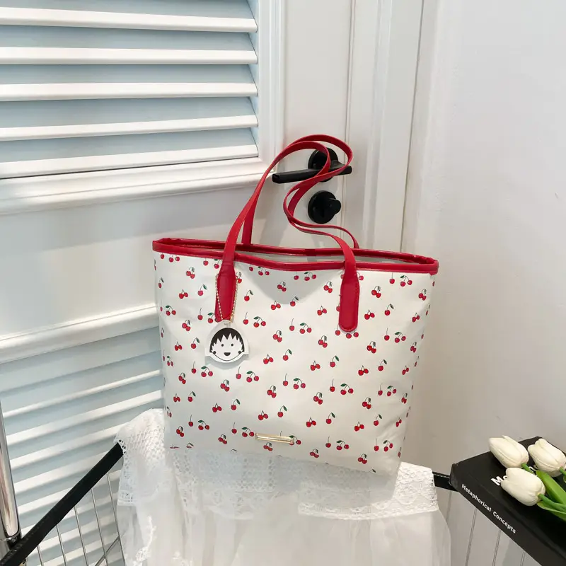 Women Printed Cherry Bag Yellow Handles — feature 16