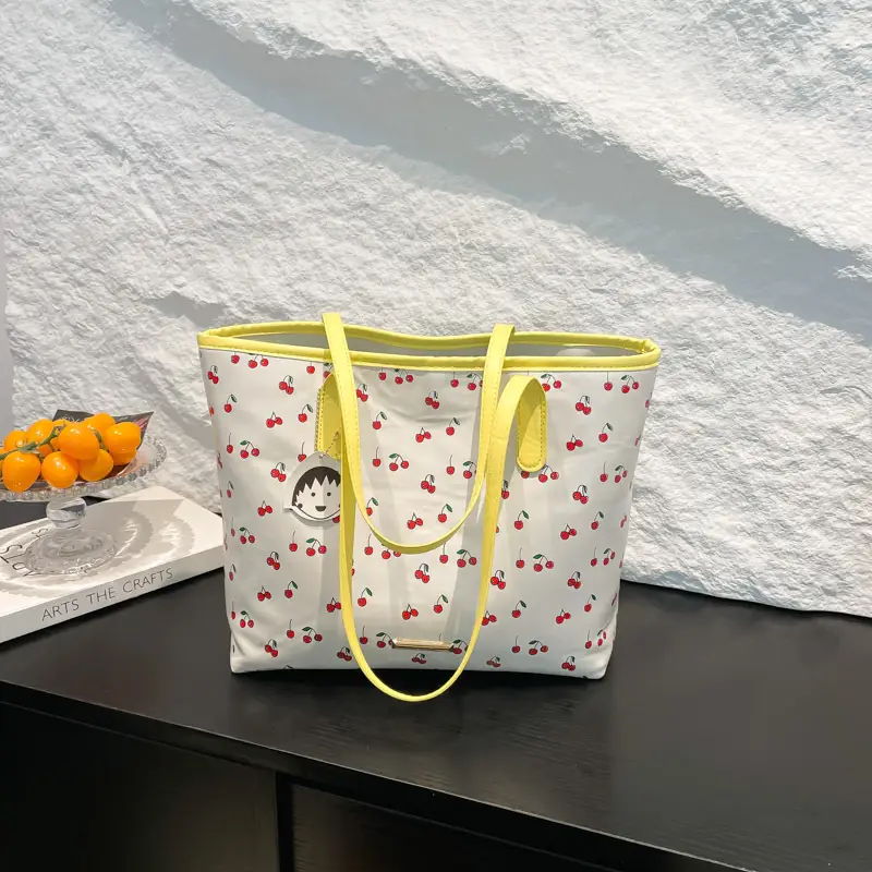 Women Printed Cherry Bag Yellow Handles — feature 21