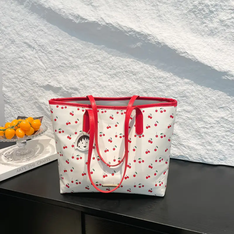 Women Printed Cherry Bag Yellow Handles — feature 22