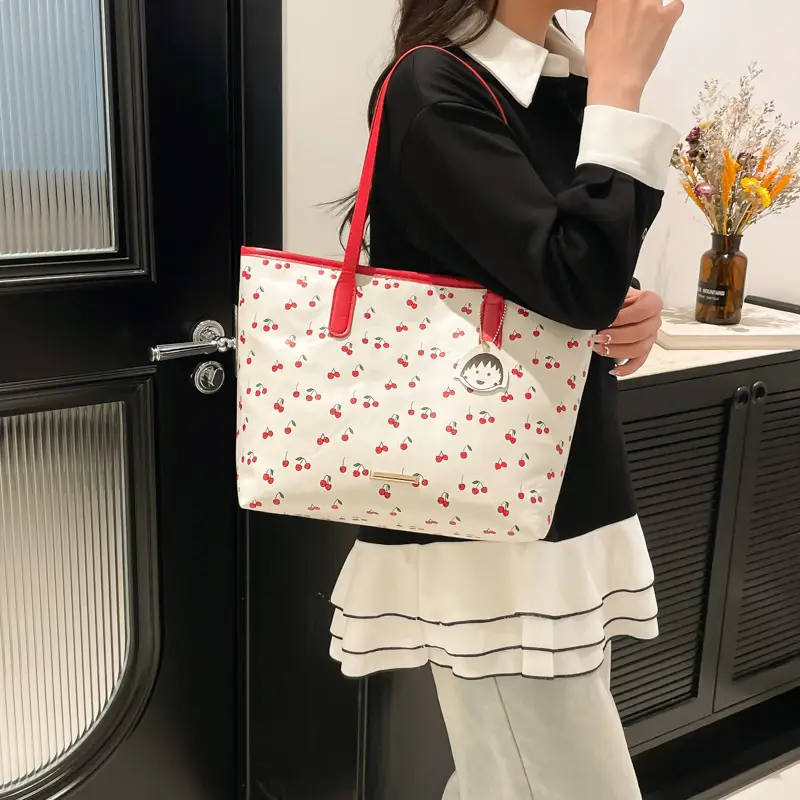 Women Printed Cherry Bag Yellow Handles — feature 25