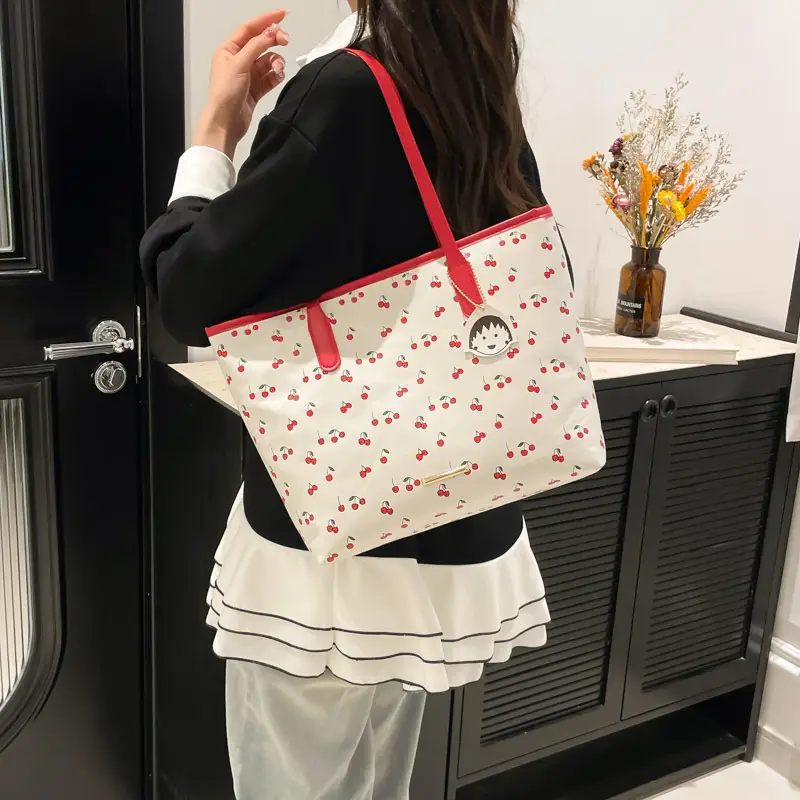 Women Printed Cherry Bag Yellow Handles — feature 26