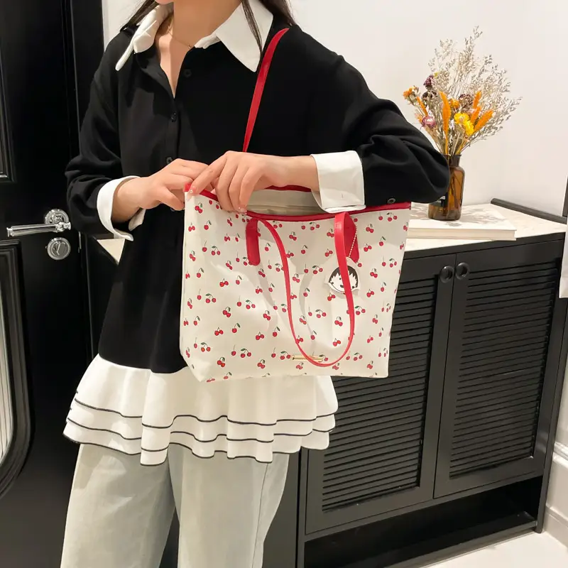 Women Printed Cherry Bag Yellow Handles — feature 27
