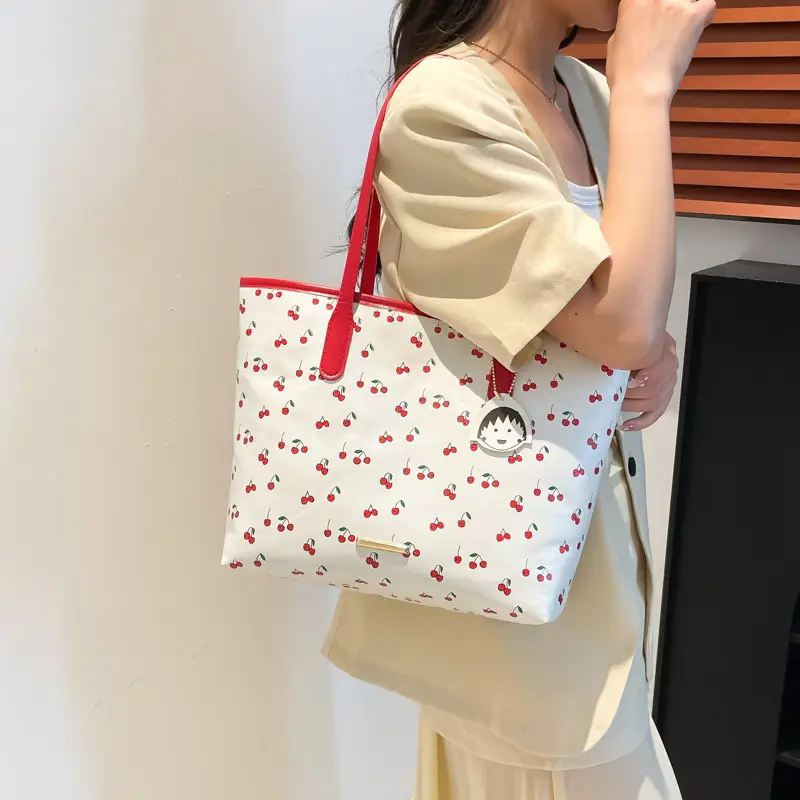Women Printed Cherry Bag Yellow Handles — feature 28
