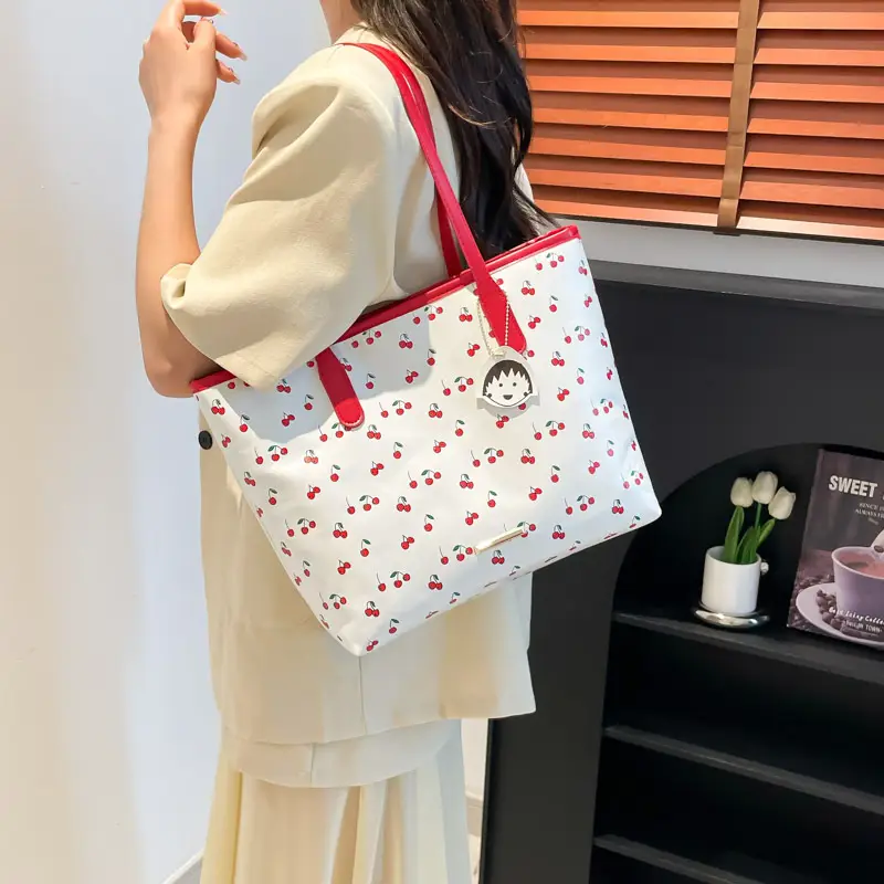Women Printed Cherry Bag Yellow Handles — feature 29