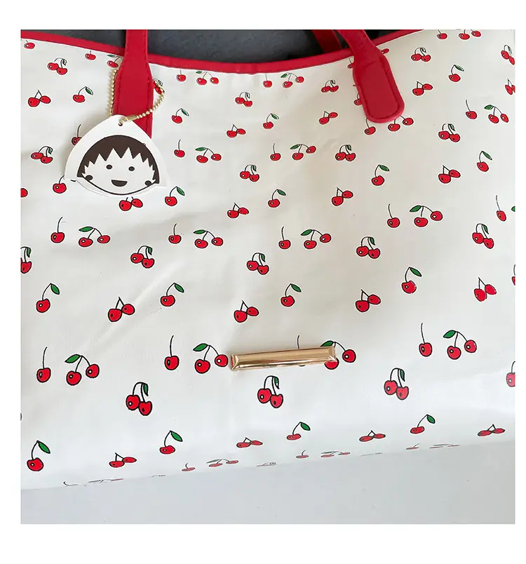 Women Printed Cherry Bag Yellow Handles — feature 7
