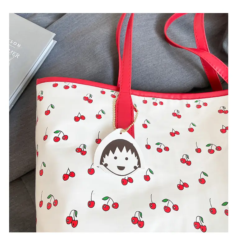 Women Printed Cherry Bag Yellow Handles — feature 8