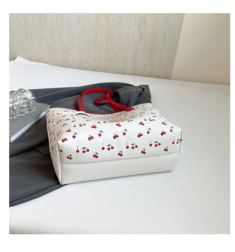 Women Printed Cherry Bag Yellow Handles — feature 9