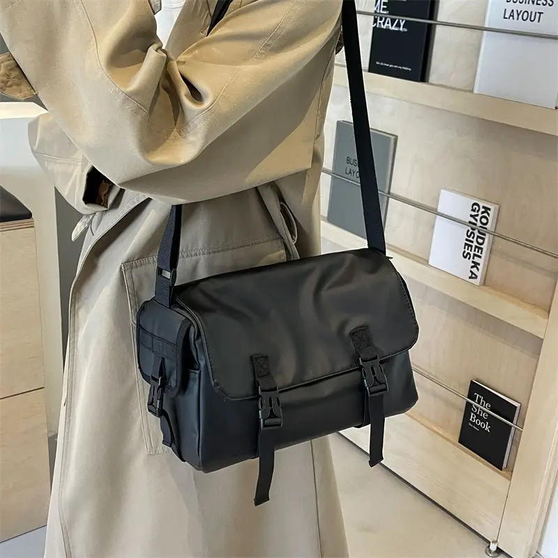 2025 Large Capacity Casual Shoulder Bag Black Japanese Trendy - Image 4