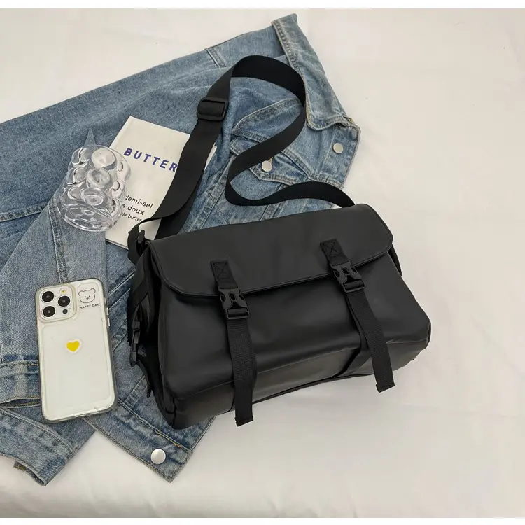 2025 Large Capacity Casual Shoulder Bag Black Japanese Trendy — feature 20