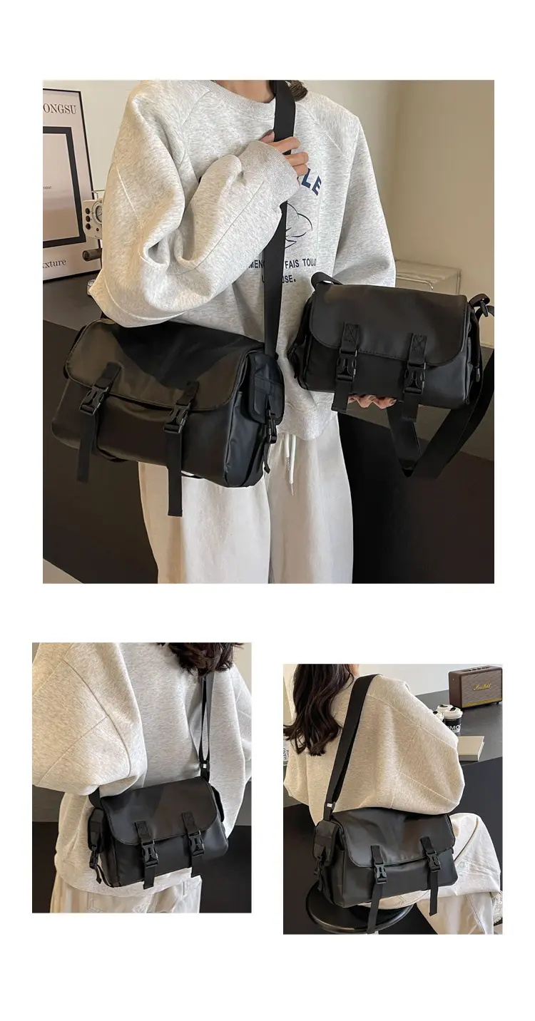 2025 Large Capacity Casual Shoulder Bag Black Japanese Trendy — feature 9