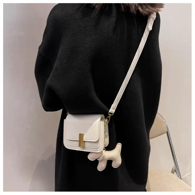 Women's Crossbody Bag 2025 Black Leather Square Design — feature 18