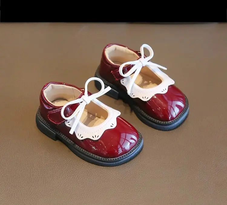 Baby Girls Red Lace Up Shoes One Year Old — feature 8