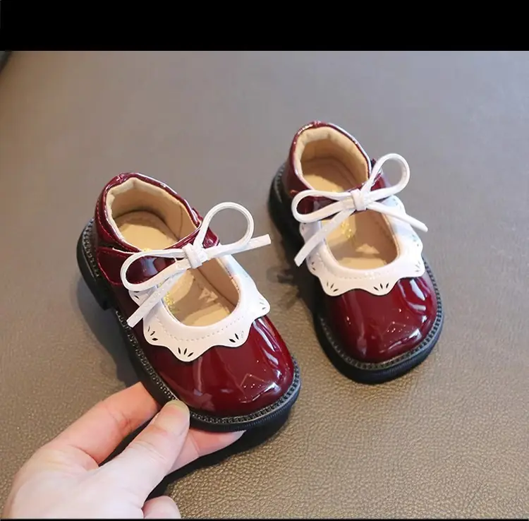 Baby Girls Red Lace Up Shoes One Year Old — feature 9