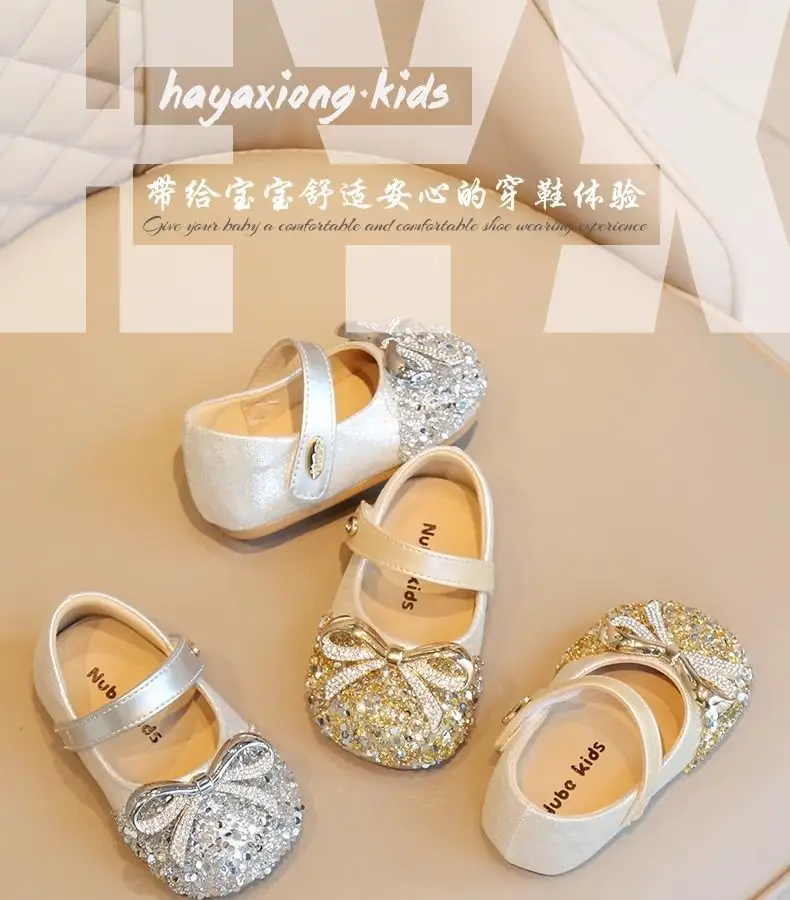 Baby Girl Rhinestone Princess Flats Spring Fall — feature 1