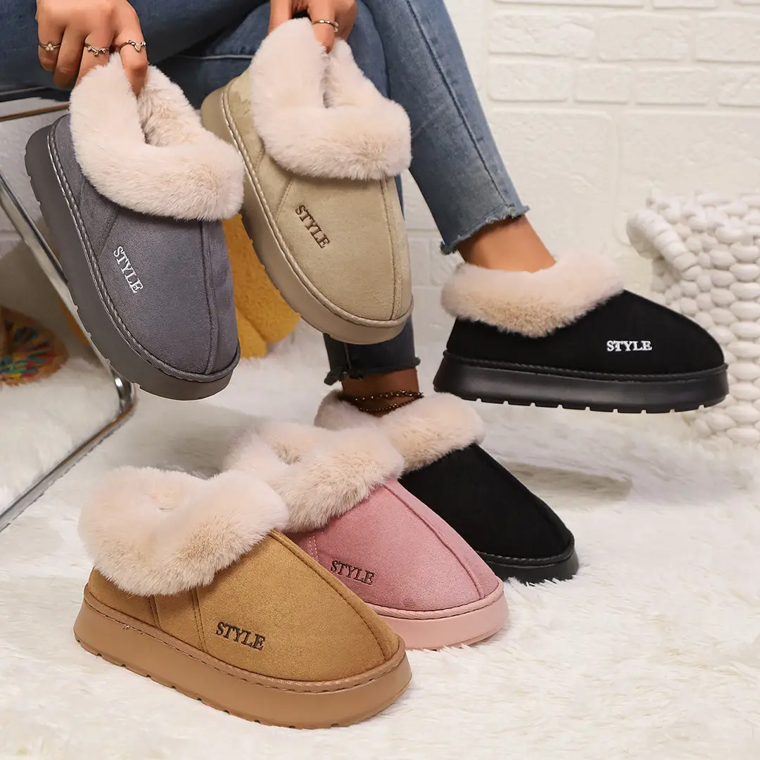 New All-Inclusive Heel Cotton Shoes for Women in Winter Indoor Home Use Thick-Soled Non-Slip Warm Cotton Slippers for Men in Winter