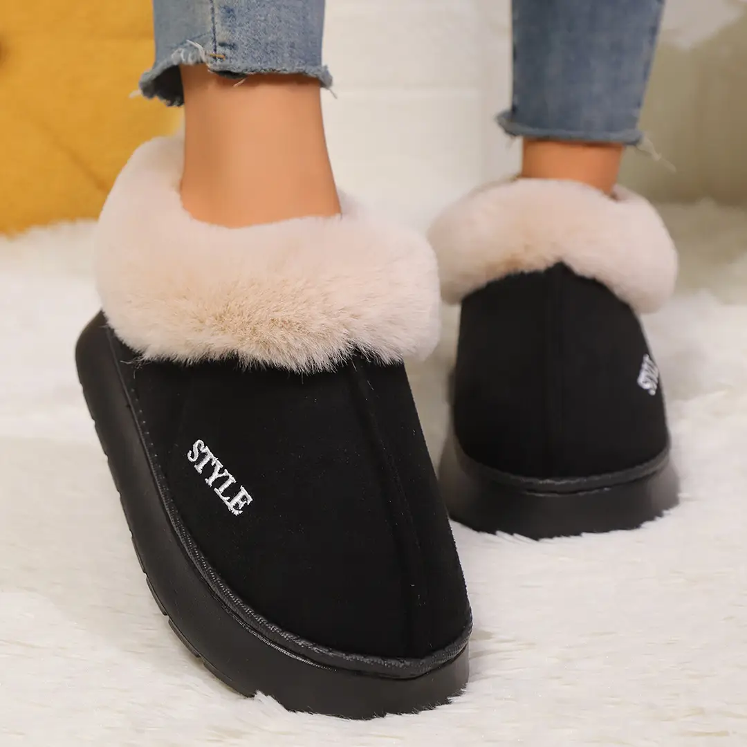 New All-Inclusive Heel Cotton Shoes for Women in Winter Indoor Home Use Thick-Soled Non-Slip Warm Cotton Slippers for Men in Winter