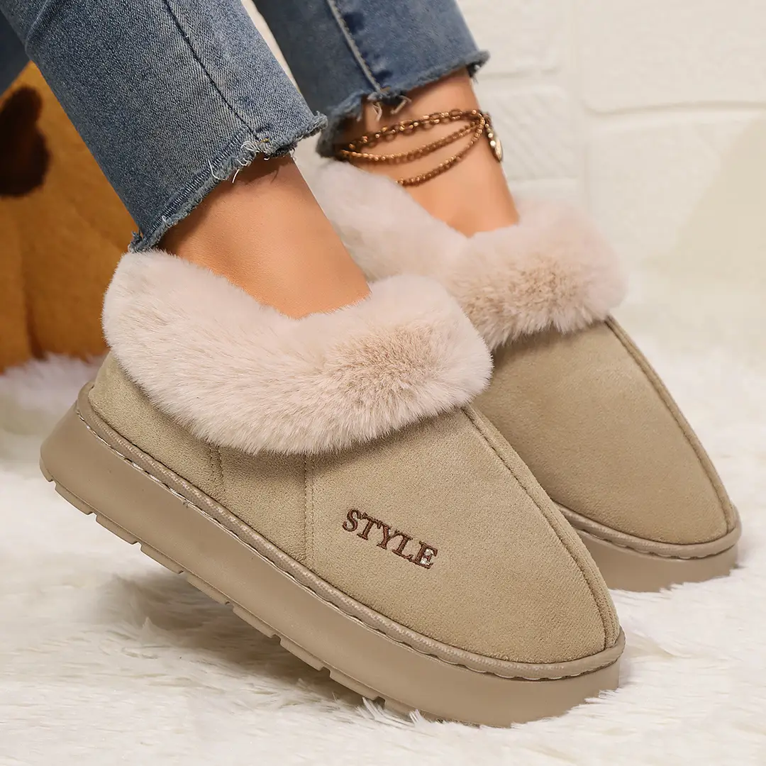 New All-Inclusive Heel Cotton Shoes for Women in Winter Indoor Home Use Thick-Soled Non-Slip Warm Cotton Slippers for Men in Winter