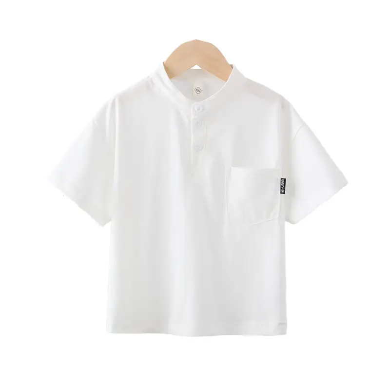 Boys White Short Sleeve T-Shirt 2025 Summer - Image 5