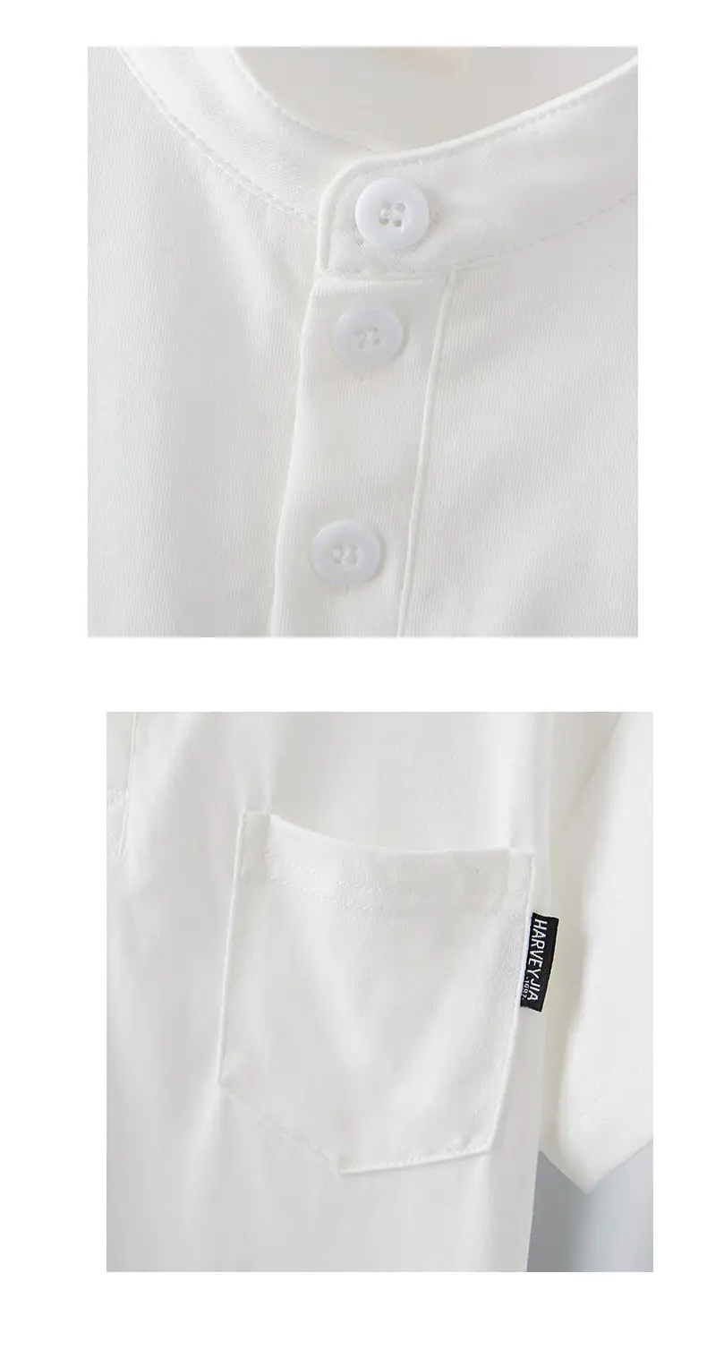 Boys White Short Sleeve T-Shirt 2025 Summer — feature 8