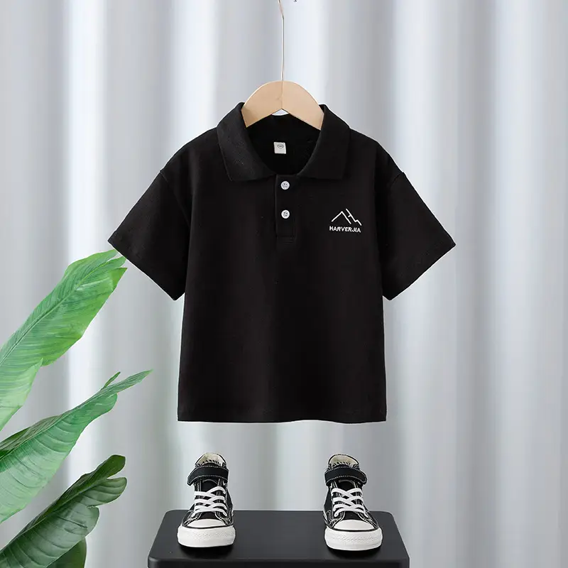 Boys Black Graphic T-Shirt 2025 Summer Wear - Image 2
