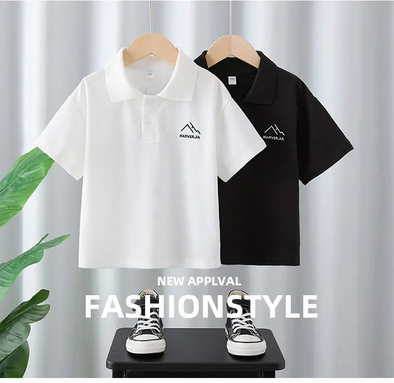 Boys Black Graphic T-Shirt 2025 Summer Wear — feature 1