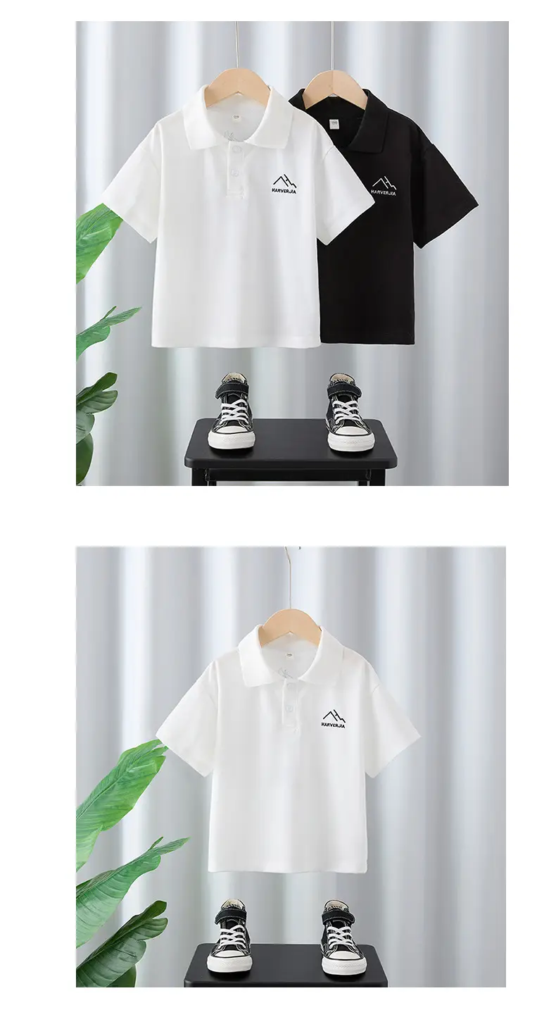 Boys Black Graphic T-Shirt 2025 Summer Wear — feature 4