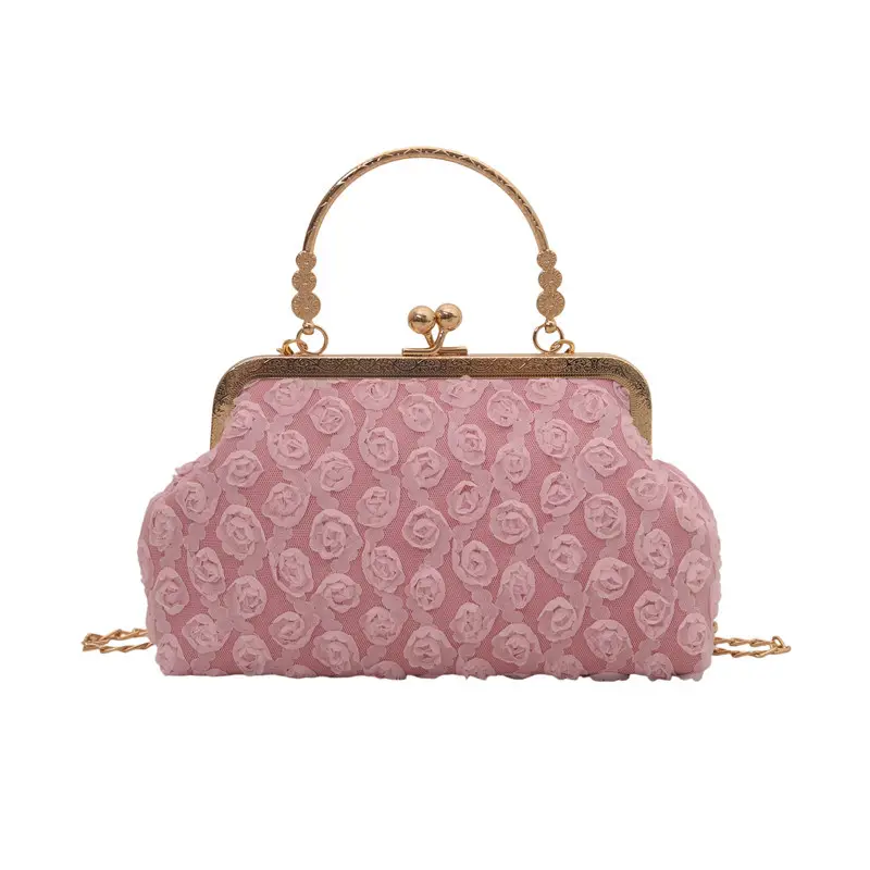 White Textured Clip Chain Crossbody Bag for Women - Image 9