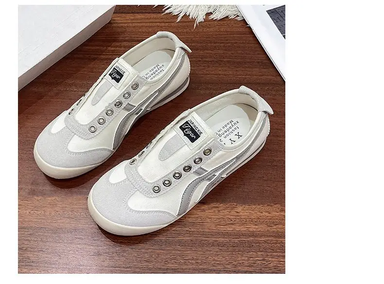 Flat-Soled Moral Training Shoes for Women 2025 New Summer Thin Slip-On Casual Shoes Color Matching Sports White Sneakers — feature 10