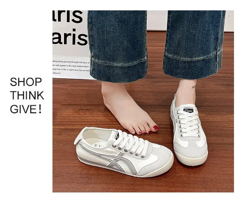 Flat-Soled Moral Training Shoes for Women 2025 New Summer Thin Slip-On Casual Shoes Color Matching Sports White Sneakers — feature 7
